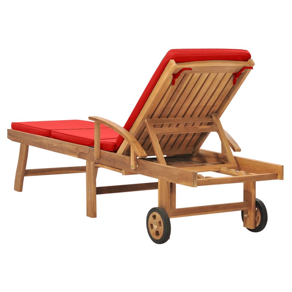 8719883760995_g_en_hd_4 vidaXL Sun Lounger with Cushion Solid Teak Wood Red - Image 5