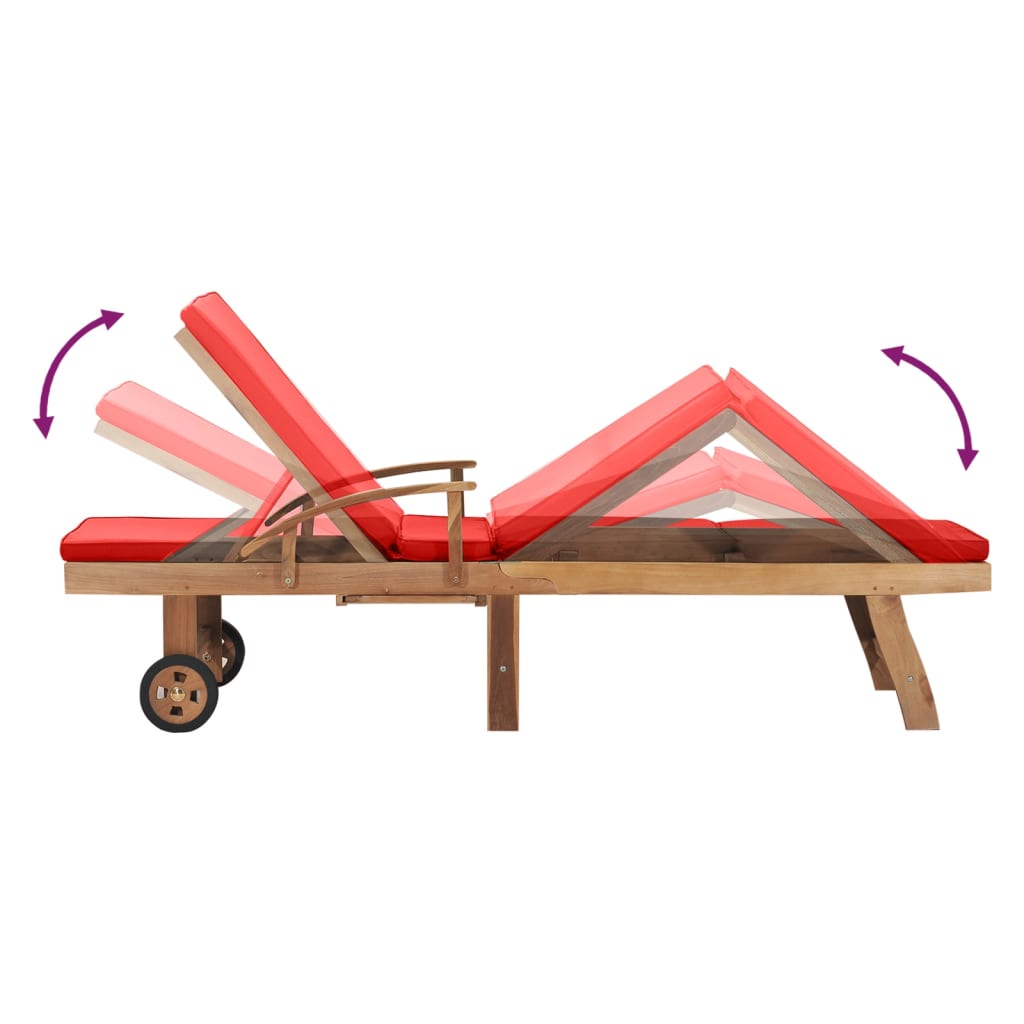 8719883760995_g_en_hd_5 vidaXL Sun Lounger with Cushion Solid Teak Wood Red - Image 6