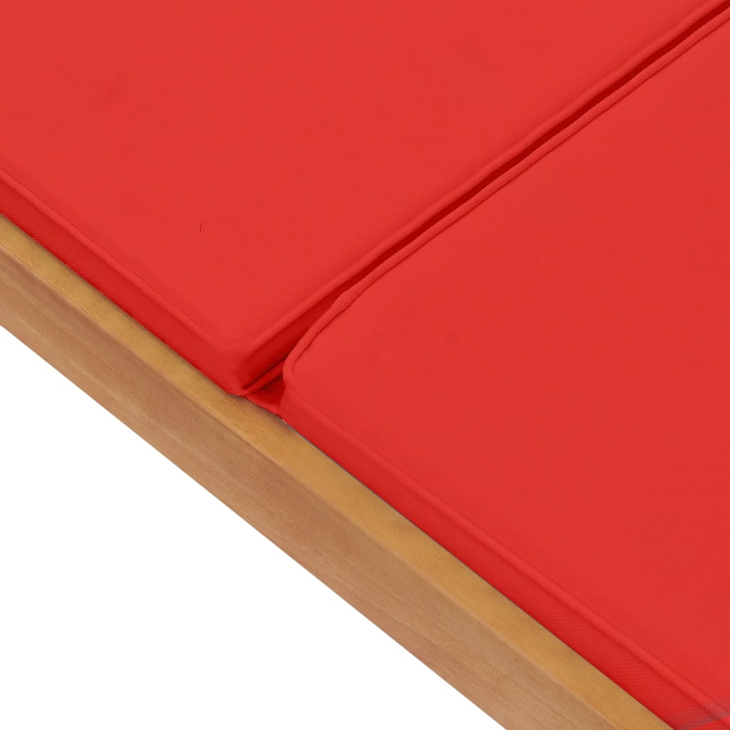 8719883760995_g_en_hd_7 vidaXL Sun Lounger with Cushion Solid Teak Wood Red - Image 8
