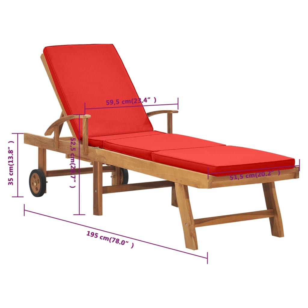 8719883760995_g_en_hd_9 vidaXL Sun Lounger with Cushion Solid Teak Wood Red - Image 10