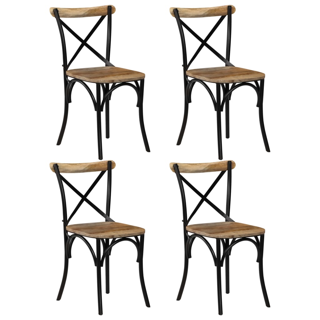 8719883761053_a_en_hd_1 vidaXL Cross Chairs 4 pcs Black Solid Mango Wood - Image 1