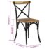 vidaXL Cross Chairs 6 pcs Black Solid Mango Wood - Image 11