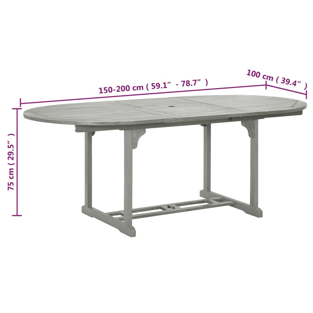8719883762517_g_en_hd_6 vidaXL Garden Table Grey 200x100x75 cm Solid Acacia Wood - Image 7