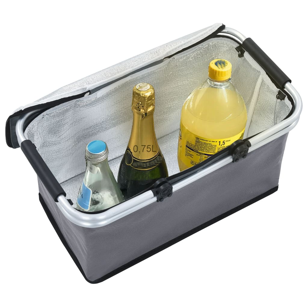 8719883762814_g_en_hd_1 vidaXL Foldable Cool Bag Grey 46x27x23 cm Aluminium - Image 2