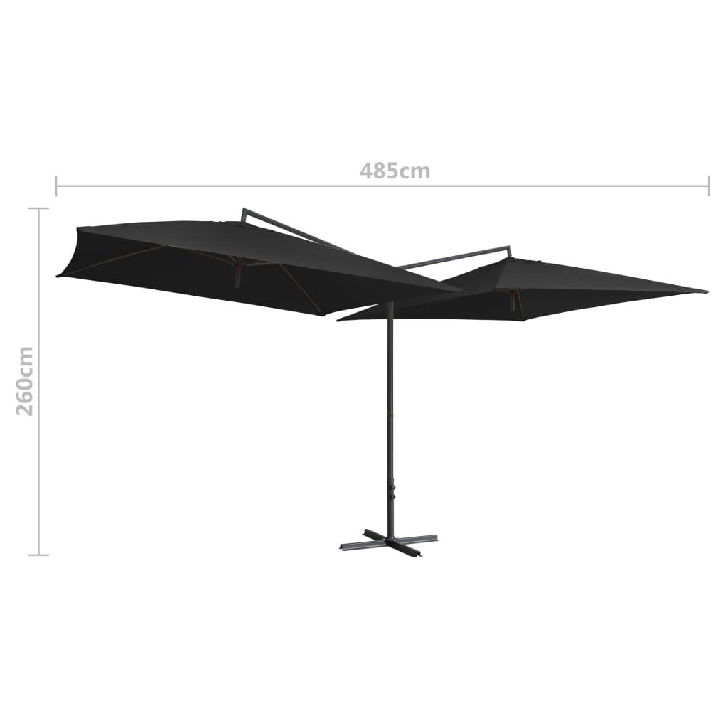8719883763347_g_en_hd_5 vidaXL Double Parasol with Steel Pole 250x250 cm Black - Image 6