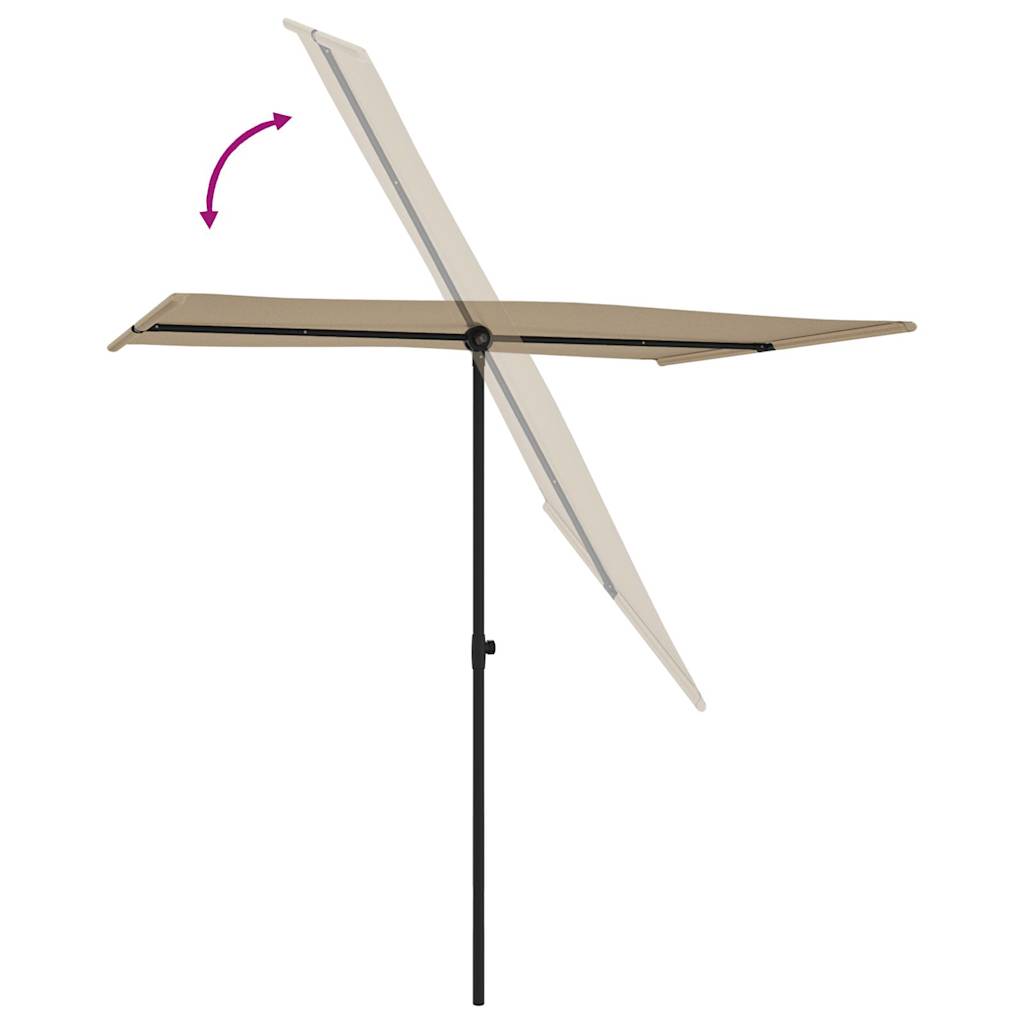 8719883763477_g_en_hd_4 vidaXL Garden Parasol with Aluminium Pole 2x1.5 m Taupe - Image 6