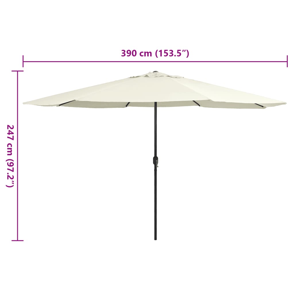8719883763866_g_en_hd_5 vidaXL Garden Parasol with Metal Pole 390 cm Sand White - Image 6