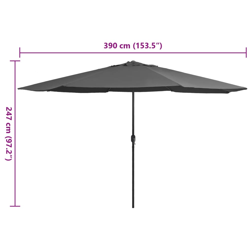 8719883763880_g_en_hd_6 vidaXL Garden Parasol with Metal Pole 390 cm Anthracite - Image 7