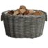 vidaXL Firewood Basket with Carrying Handles 59x42x28 cm Grey Willow - Image 3