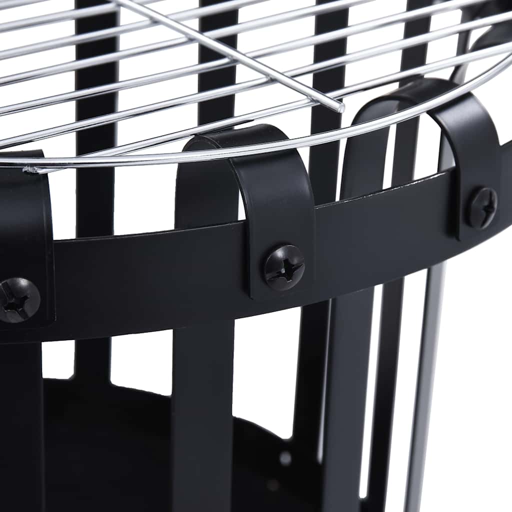 8719883765617_g_en_hd_4 vidaXL Garden Fire Pit Basket with BBQ Grill Steel 47.5 cm - Image 5