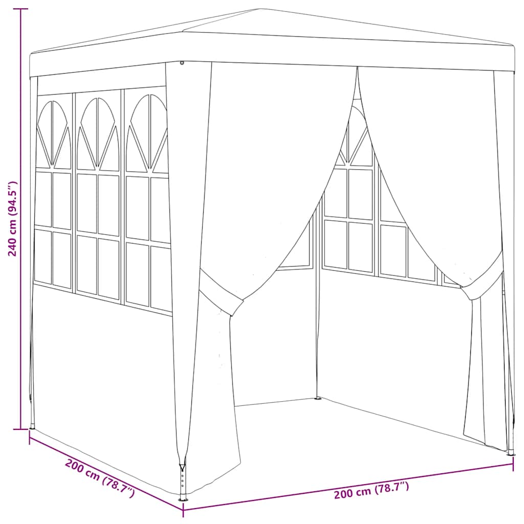 8719883767741_g_en_hd_9 vidaXL Professional Party Tent with Side Walls 2x2 m Anthracite 90 g/m² - Image 10