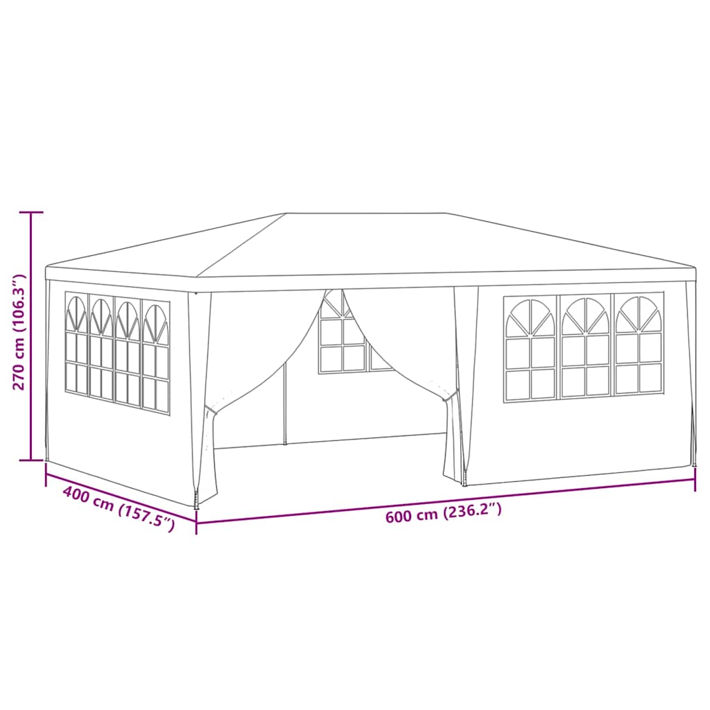 8719883767802_g_en_hd_8 vidaXL Professional Party Tent with Side Walls 4x6 m Anthracite 90 g/m² - Image 10