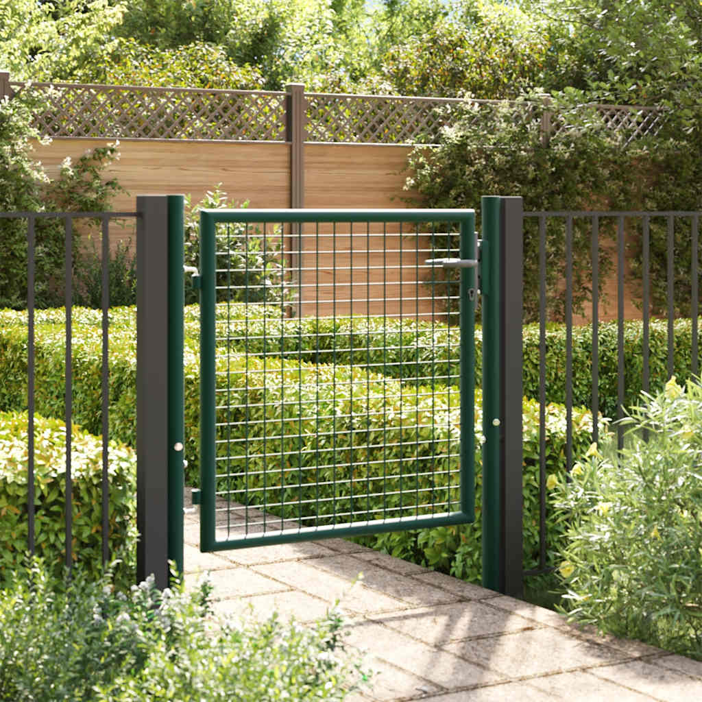 8719883768984_m_en_hd_1 vidaXL Fence Gate Steel 100x75 cm Green - Image 1