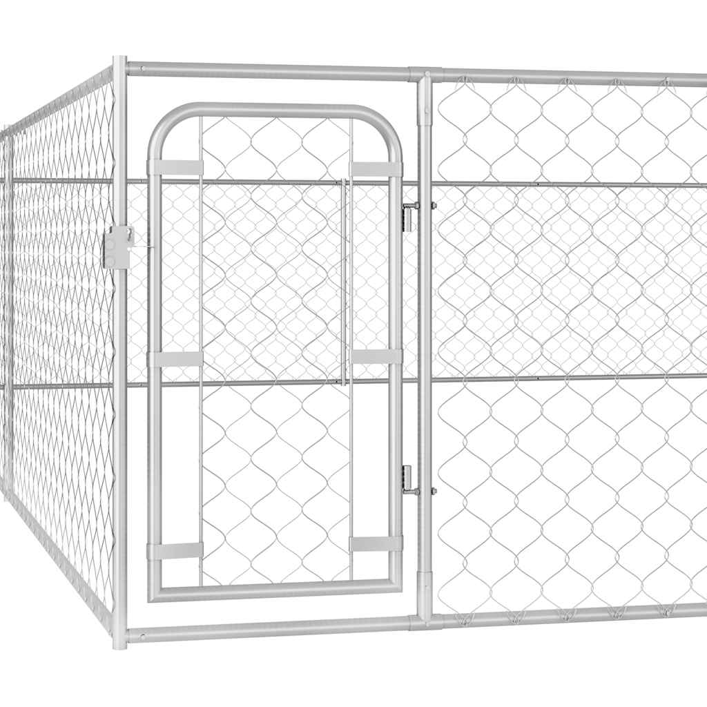 8719883769585_g_en_hd_3 vidaXL Outdoor Dog Kennel Galvanised Steel 6x6x1 m - Image 4