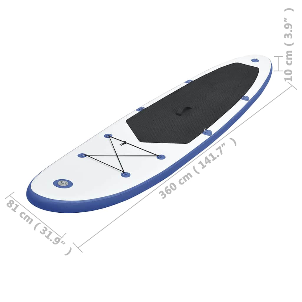 8719883769707_g_en_hd_7 vidaXL Stand Up Paddle Board Set SUP Surfboard Inflatable Blue and White - Image 8