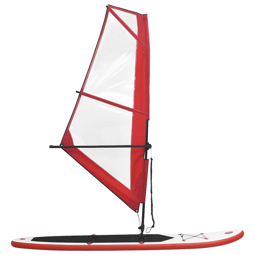 8719883769776_g_en_hd_1 vidaXL Inflatable Stand Up Paddleboard with Sail Set Red and White - Image 2