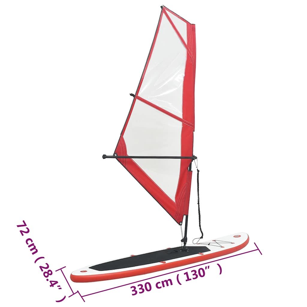 8719883769776_g_en_hd_11 vidaXL Inflatable Stand Up Paddleboard with Sail Set Red and White - Image 12