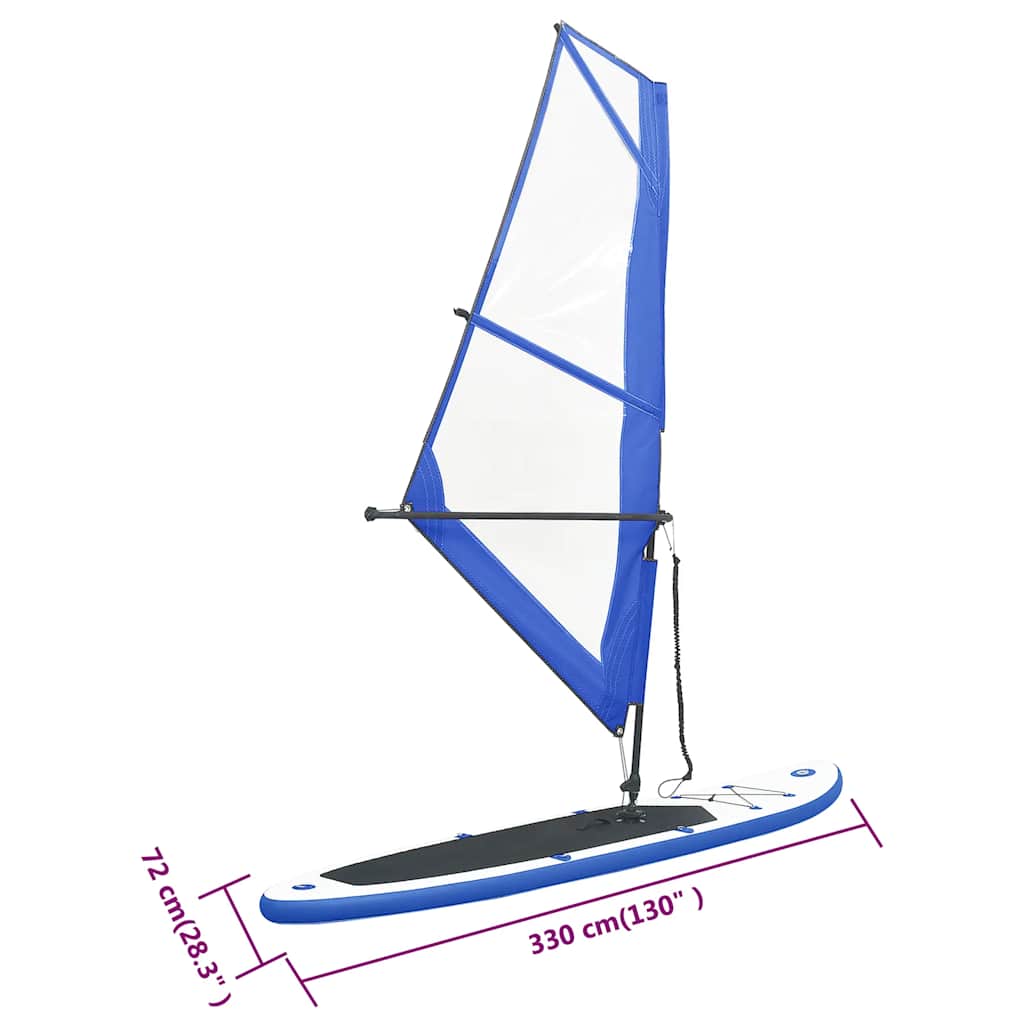 8719883769783_g_en_hd_11 vidaXL Inflatable Stand Up Paddleboard with Sail Set Blue and White - Image 12