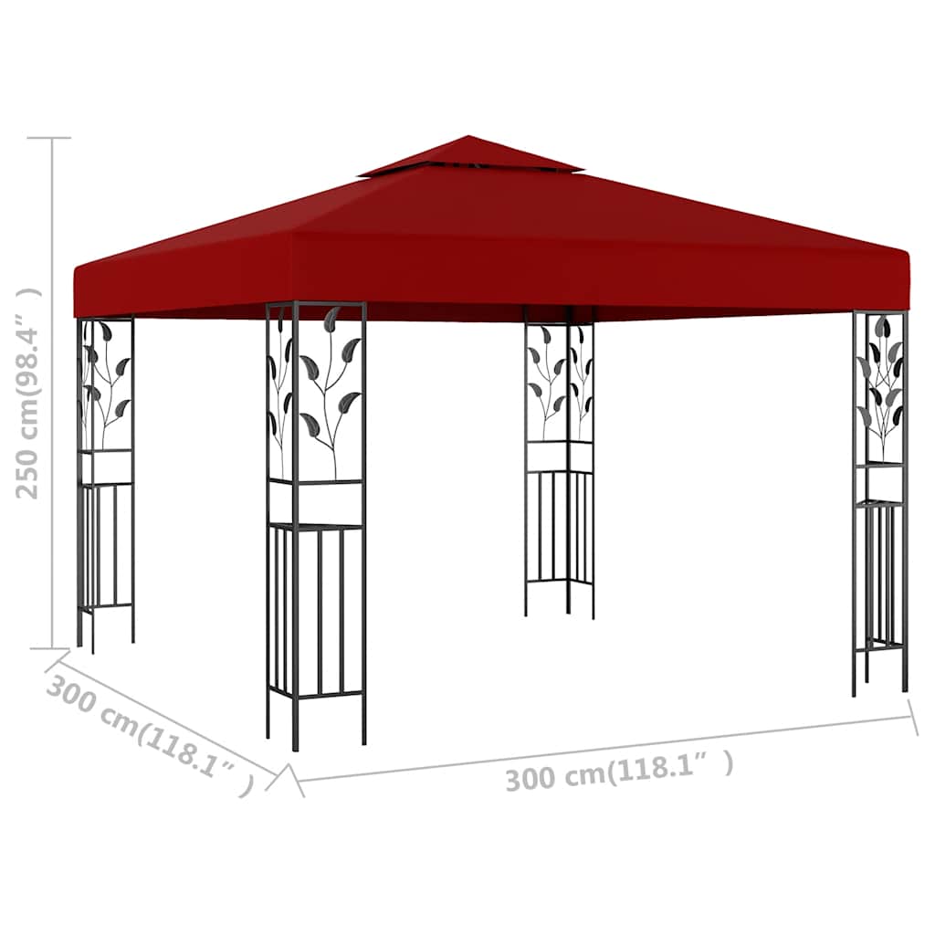 8719883770710_g_en_hd_4 vidaXL Gazebo 3x3 m Wine Red - Image 5