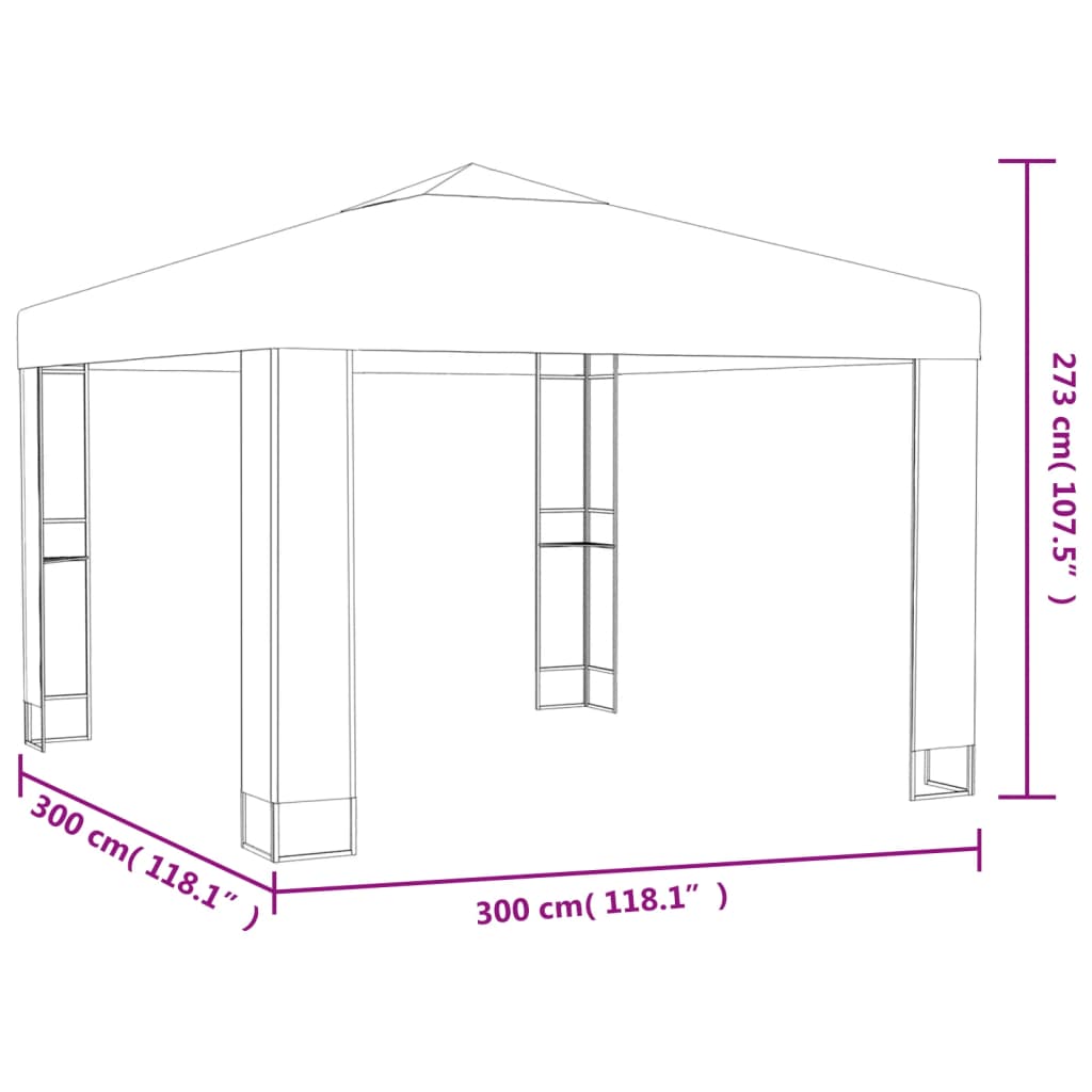 8719883770741_g_en_hd_4 vidaXL Gazebo with Double Roof 3x3 m White - Image 6