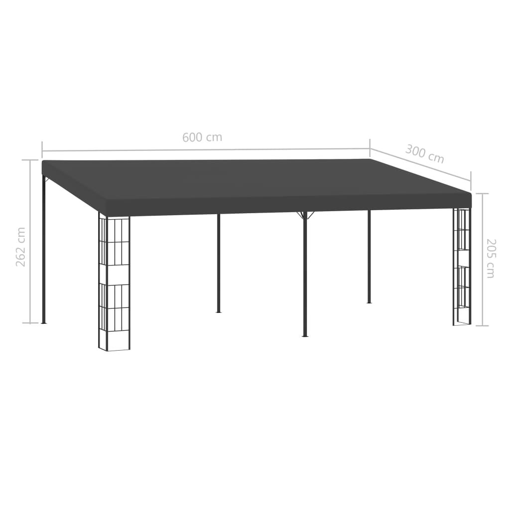 8719883771168_g_en_hd_5 vidaXL Wall-mounted Gazebo 3x6 m Anthracite Fabric - Image 6