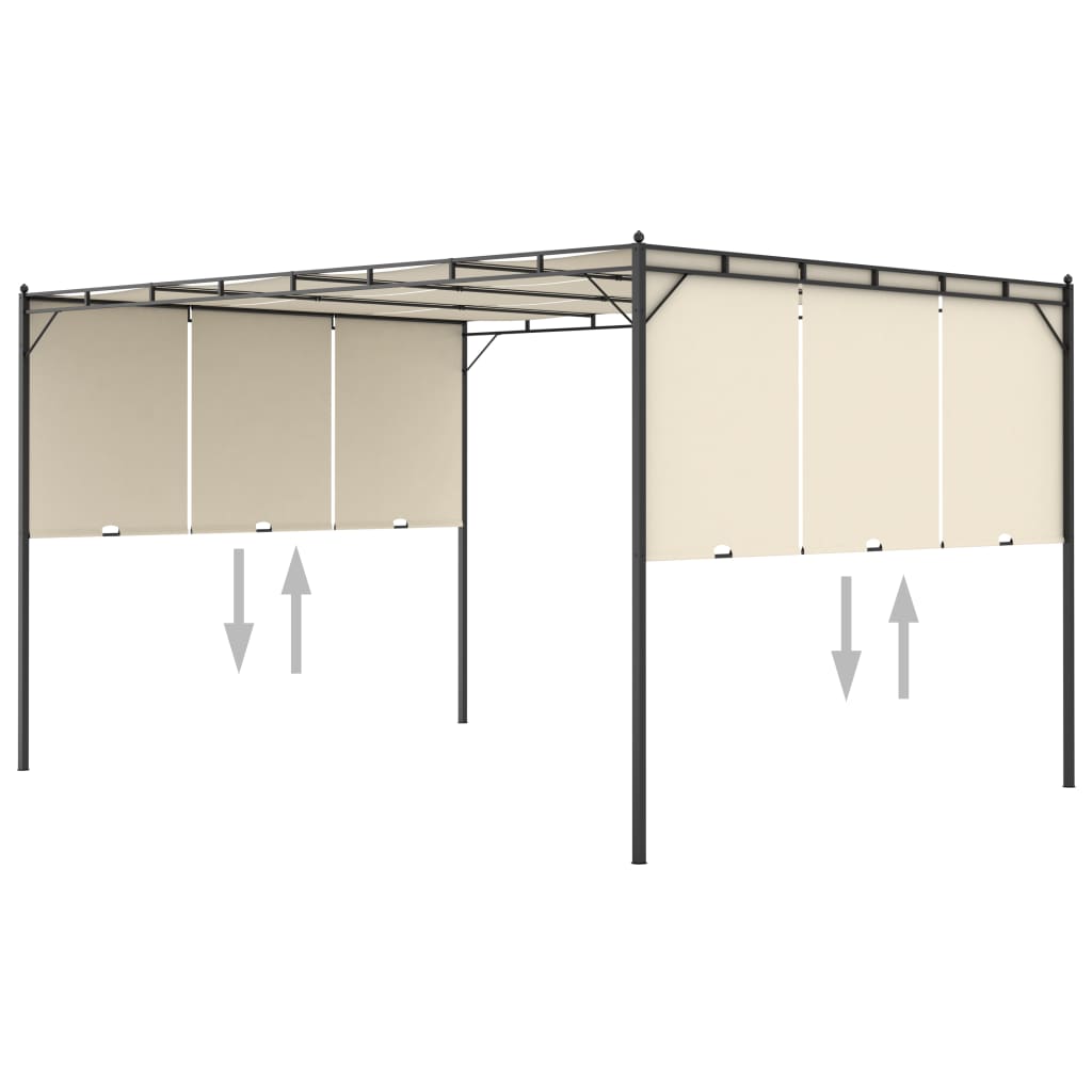 8719883771182_g_en_hd_5 vidaXL Garden Gazebo with Side Curtain 4x3x2.25 m Cream - Image 6