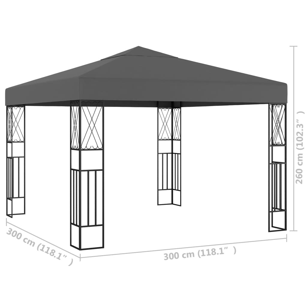 8719883771304_g_en_hd_4 vidaXL Gazebo 3x3 m Anthracite Fabric - Image 5