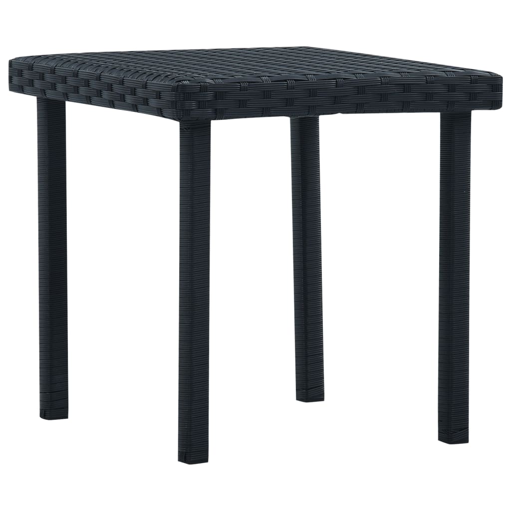 vidaXL Garden Tea Table Black 40x40x40 cm Poly Rattan