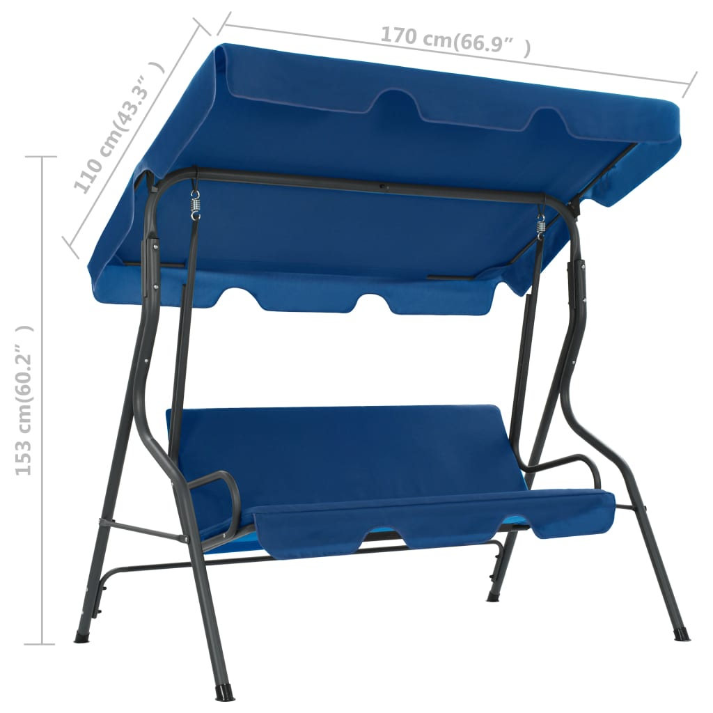 8719883781839_g_en_hd_5 vidaXL Garden Swing Bench Dark Blue 170x110x153 cm Fabric - Image 6
