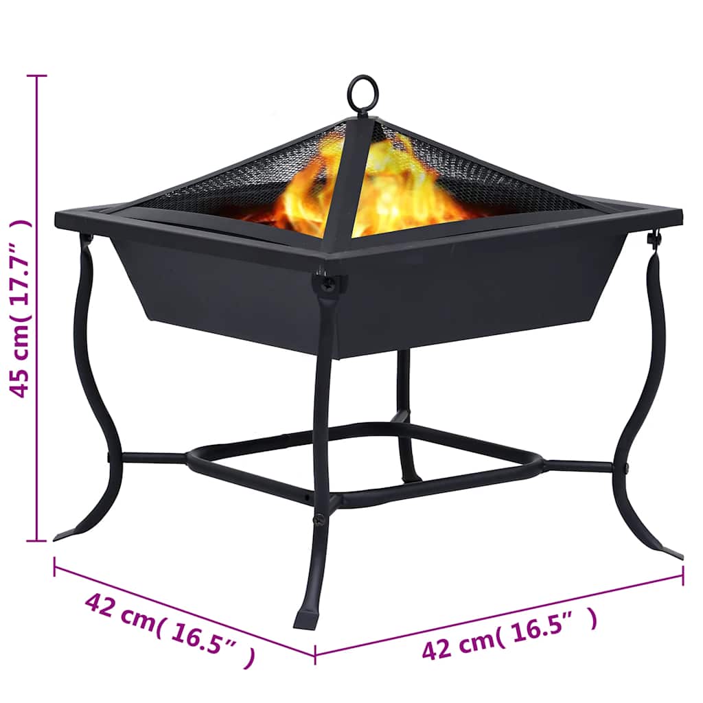 8719883782607_g_en_hd_7 vidaXL Fire Pit Black 42x42x45 cm Steel - Image 8