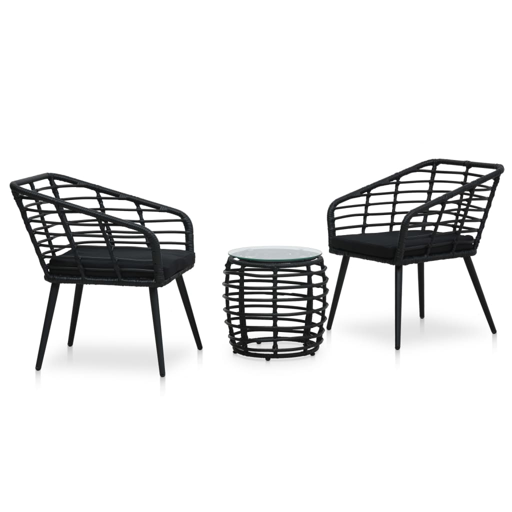 8719883784113_a_en_hd_1 vidaXL 3 Piece Bistro Set Poly Rattan Black - Image 1