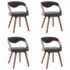 vidaXL Dining Chairs 4 pcs Dark Grey Bent Wood and Fabric - Image 2