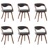 vidaXL Dining Chairs 6 pcs Dark Grey Bent Wood and Fabric - Image 2