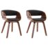 vidaXL Dining Chairs 2 pcs Grey Bent Wood and Fabric - Image 2