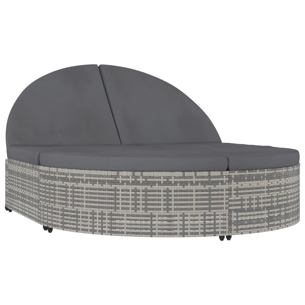 8719883785981_a_en_hd_1 vidaXL 2-Person Sun Lounger with Cushions Poly Rattan Grey - Image 2