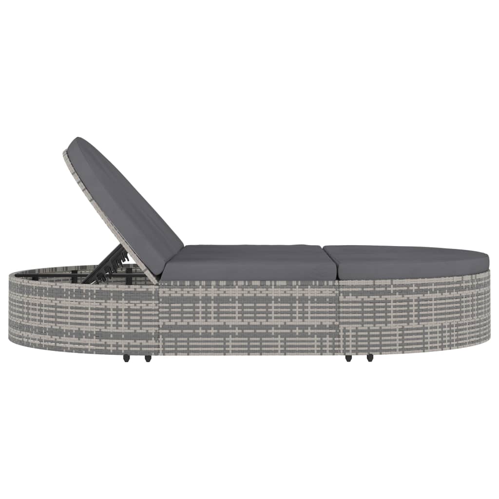 8719883785981_g_en_hd_2 vidaXL 2-Person Sun Lounger with Cushions Poly Rattan Grey - Image 4