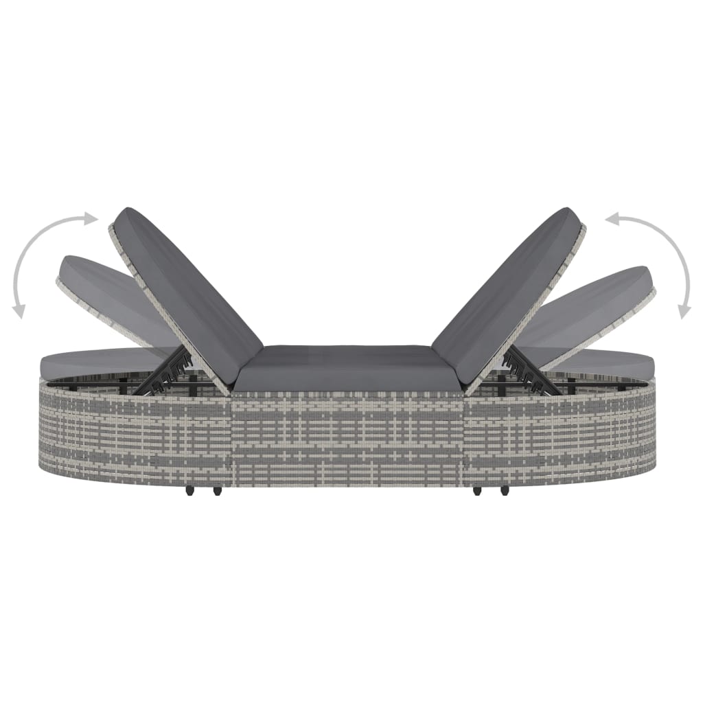 8719883785981_g_en_hd_3 vidaXL 2-Person Sun Lounger with Cushions Poly Rattan Grey - Image 5
