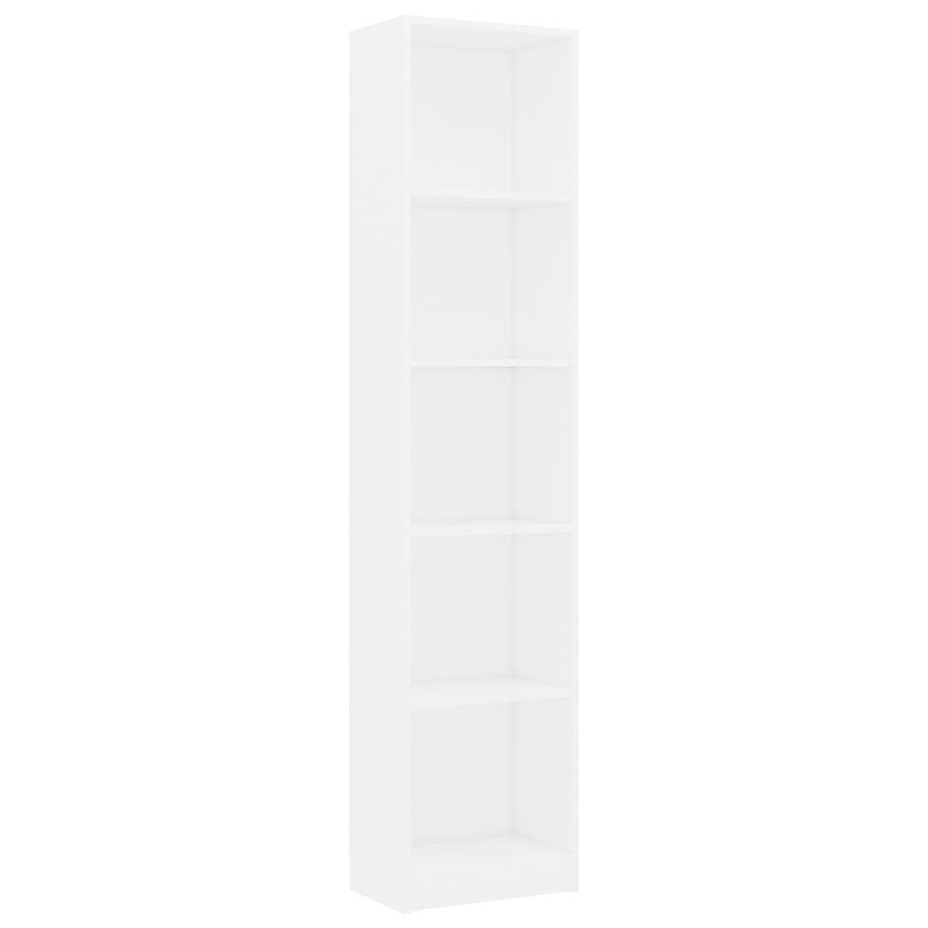 8719883787503_a_en_hd_1 vidaXL 5-Tier Book Cabinet White 40x24x175 cm Engineered Wood - Image 2