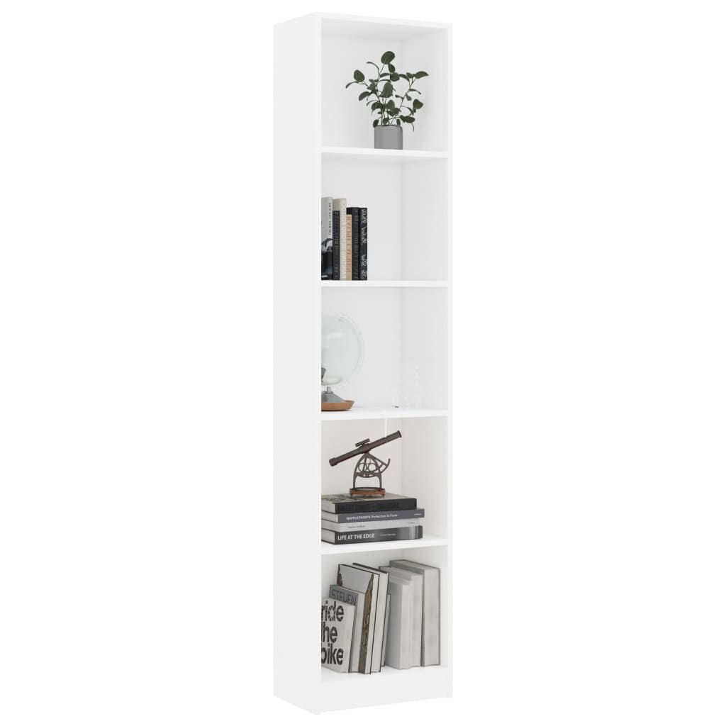 8719883787503_g_en_hd_1 vidaXL 5-Tier Book Cabinet White 40x24x175 cm Engineered Wood - Image 4