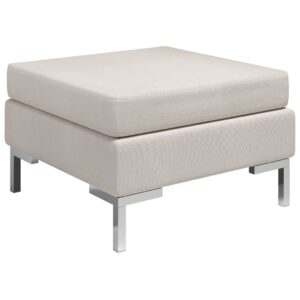 vidaXL Sectional Footrest with Cushion Farbic Cream