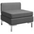 vidaXL Sectional Middle Sofa with Cushion Fabric Dark Grey