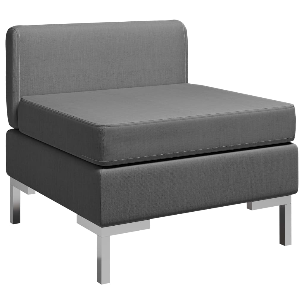 8719883787886_a_en_hd_1 vidaXL Sectional Middle Sofa with Cushion Fabric Dark Grey - Image 1