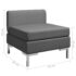 vidaXL Sectional Middle Sofa with Cushion Fabric Dark Grey - Image 6
