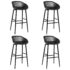 vidaXL Bar Chairs 4 pcs Black
