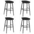 vidaXL Bar Chairs 4 pcs Black