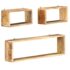 vidaXL 3 Piece Wall Cube Shelf Set Soild Mango Wood
