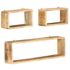 vidaXL 3 Piece Wall Cube Shelf Set Soild Mango Wood - Image 7