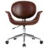 vidaXL Swivel Dining Chair Brown Faux Leather - Image 3