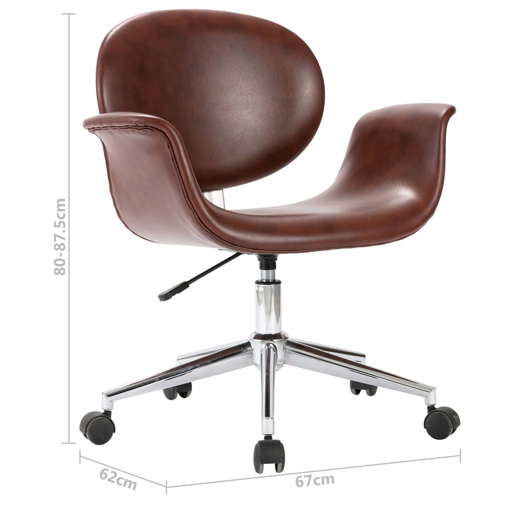 8719883795775_g_en_hd_7 vidaXL Swivel Dining Chair Brown Faux Leather - Image 9