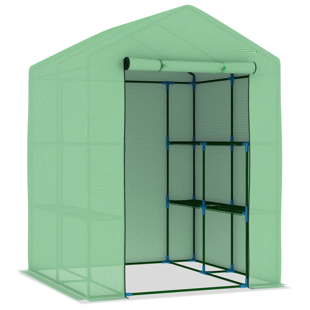 8719883796284_g_en_hd_1 vidaXL Greenhouse with Shelves Steel 143x143x195 cm - Image 3